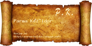 Parma Káldor névjegykártya